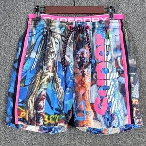 Superdry Swim Trunks Mens Large Multicolor Brief Lined Beach Pool Shorts